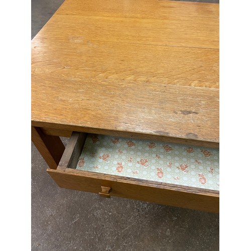 64 - OAK LOW COFFEE TABLE WITH DRAWER