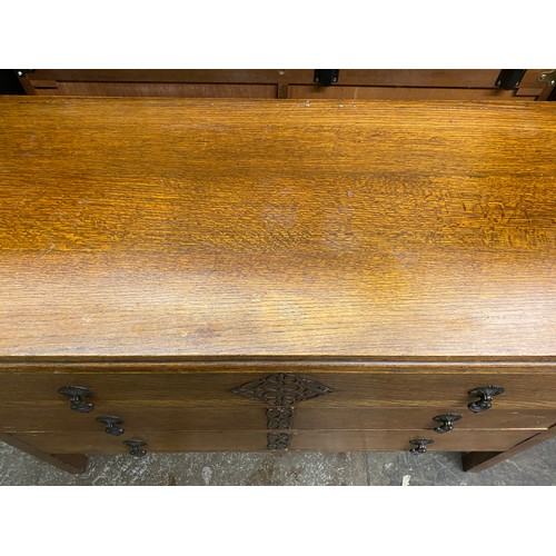 36 - 1930S OAK THREE DRAWER CHEST