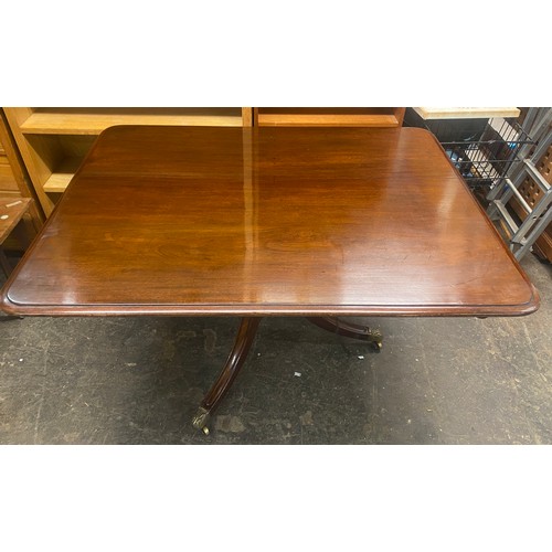 67 - REGENCY MAHOGANY RECTANGULAR BREAKFAST TABLE ON TRIPOD BASE PLUS FOUR VICTORIAN KIDNEY BACKED DINING... 