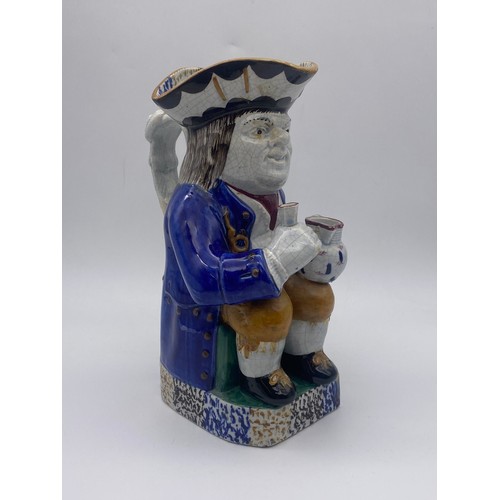 314 - 19TH CENTURY PRATWARE SEATED TOBY JUG