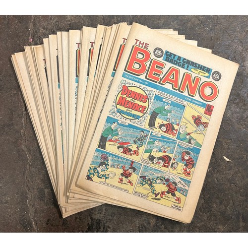 345 - ONE AND A HALF SHELVES OF THE BEANO COMIC MAGAZINES