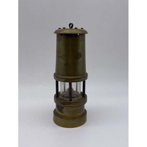 691 - MINIATURE BRASS MINERS TYPE SAFETY LAMP WITH CYRMU BADGE