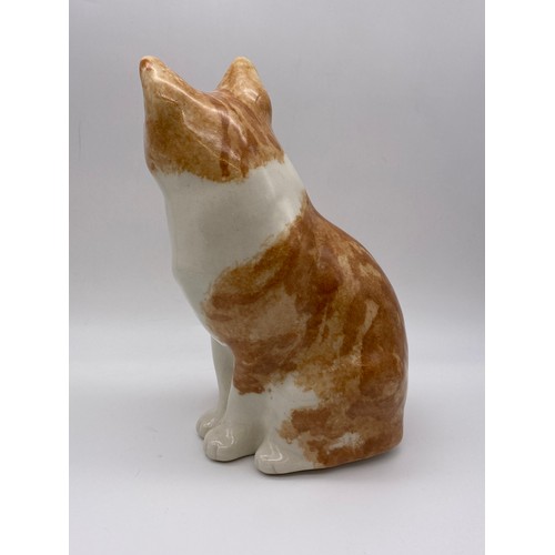 683 - WINSTANLEY POTTERY NUMBER 4 SEATED GINGER TABBY CAT