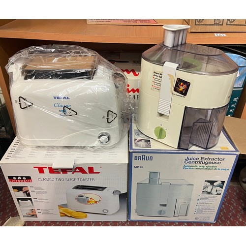 281 - TEFAL TOASTER , BRAUN JUICER, AND EMAILER