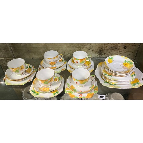 285 - GRAFTON CHINA FLORAL TEASET