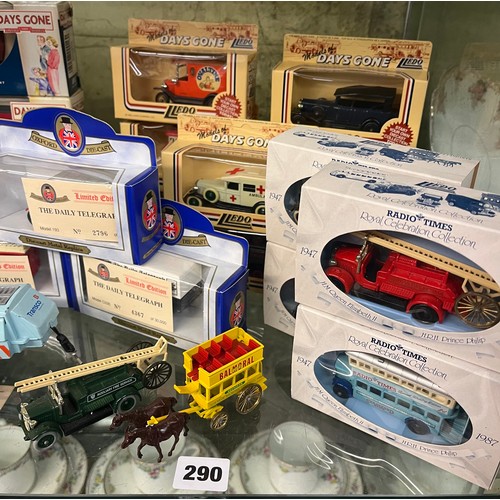 290 - SELECTION OF MINT AND BOXED LLEDO DIE CAST MODELS AND OXFORD MODELS OF WAGONS