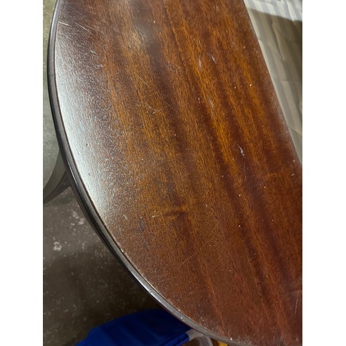 37 - MAHOGANY DEMI LUNE HALL TABLE