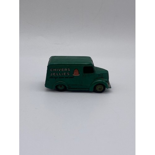 592 - DIE CAST DINKY TOYS - UNBOXED AUSTIN FLAT BED TRUCK (WHEELS AF) & TROJAN 