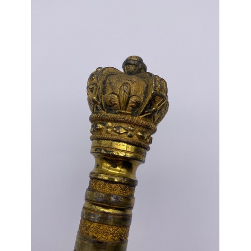 448 - CITY OF LONDON GILT BRASS TIP STAFF