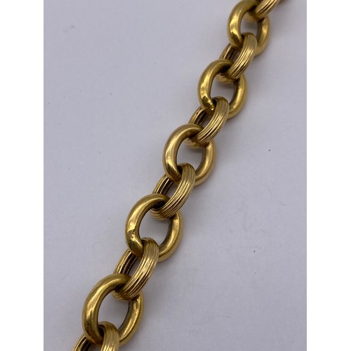 431 - STAMPED 750 YELLOW GOLD LINK BRACELET 19G APPROX