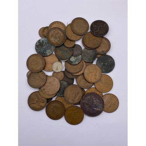 444 - BOX OF MISCELLANEOUS EARLY PRE DECIMAL GB COPPER COINS