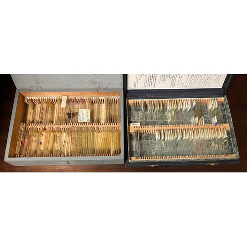 642 - BOX OF INTERESTING MICROSCOPE MEDICAL CELL SLIDES