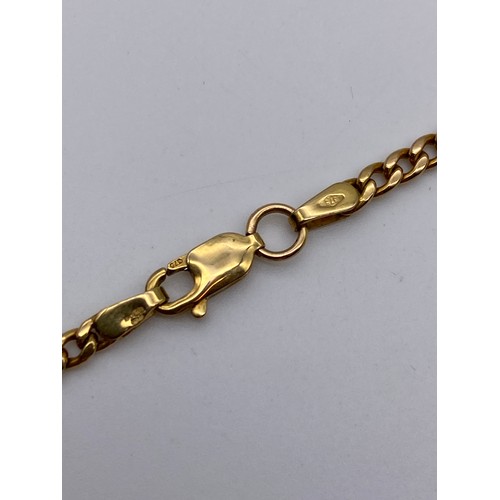 395 - 9CT GOLD FLAT CURB LINK CHAIN WITH LOBSTER FASTENER 40CM OVERALL 3.6G APPROX