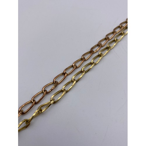 398 - 9CT YELLOW AND ROSE GOLD TWIST LINK CHAIN 50CM 8.4G APPROX