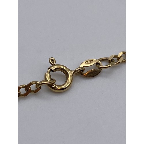 412 - 9CT GOLD FLAT LINK CURB CHAIN 46CM 5.2G APPROX