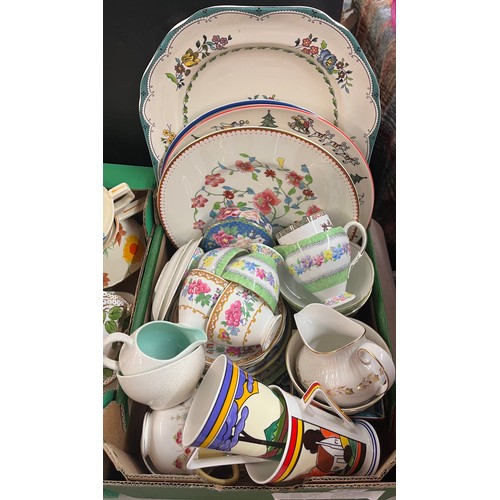 527 - SELECTION OF DECORATIVE PLATES AND PART BONE CHINA TEASETS