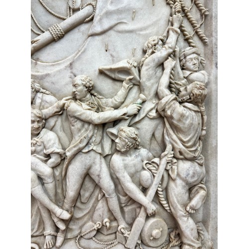 257 - ENGLAND EXPECTS EVERY MAN WILL DO HIS DUTY TRAFALGAR BAS RELIEF PLAQUE WITH INSET DEDICATION VERSO