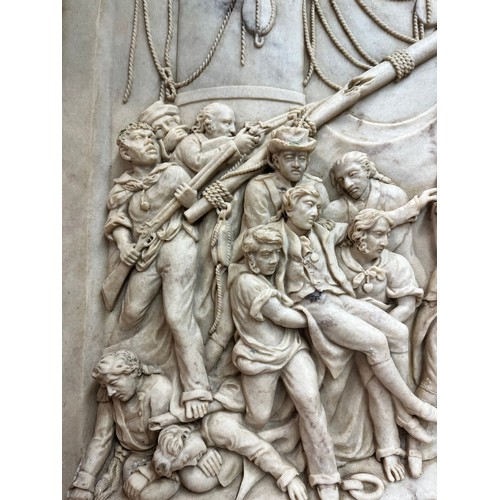 257 - ENGLAND EXPECTS EVERY MAN WILL DO HIS DUTY TRAFALGAR BAS RELIEF PLAQUE WITH INSET DEDICATION VERSO