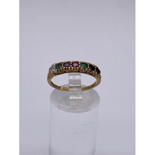 423 - 9CT GOLD DEAREST RING SIZE M/N 1.8G APPROX