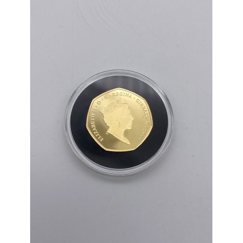 387 - POBJOY MINT 22CT GOLD PROOF LIMITED EDITION 1991 FATHER CHRISTMAS 50 PENCE PIECE 8G APPROX