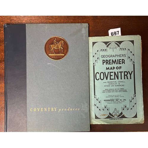 697 - COVENTRY HISTORY BOOK AND PREMIER MAP OF COVENTRY