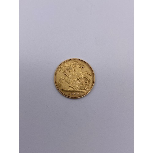 378 - EDWARD VII 1902 HALF SOVEREIGN 4G APPROX