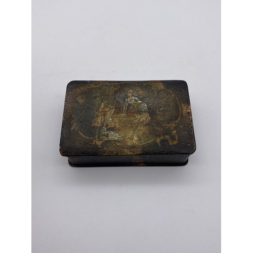 625 - 19TH CENTURY PAPIER MACHE LAQUERED BOX