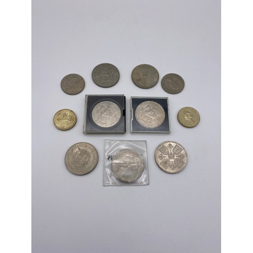 744 - BAG OF 1977 SILVER JUBILEE AND OTHER COMMEMORATIVE COINS