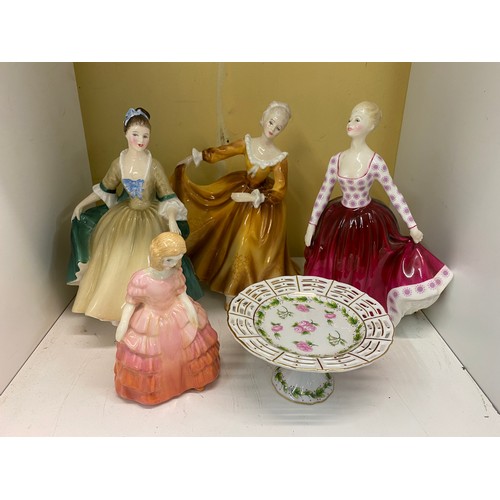 516 - ROYAL DOULTON ELEGANCE, ROSE, FIONA, AND KIRSTY AND SMALL COMPORT