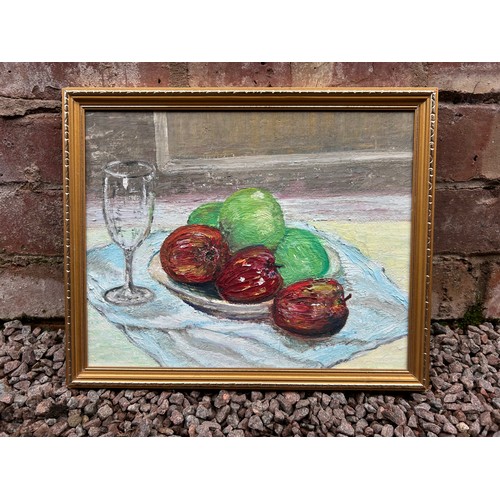 668 - SELECTION OF AMATEUR OIL ON BOARDS INC. STILL LIFE OF FRUIT AND SEASCAPES