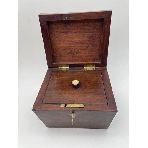 606 - REGENCY ROSEWOOD SARCOPHAGUS TEA CADDY