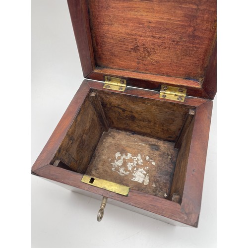 606 - REGENCY ROSEWOOD SARCOPHAGUS TEA CADDY