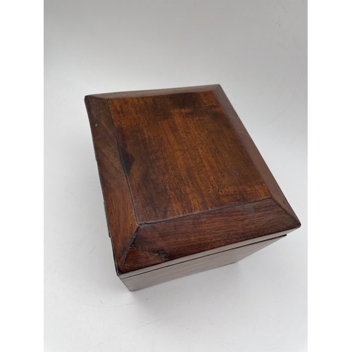 606 - REGENCY ROSEWOOD SARCOPHAGUS TEA CADDY