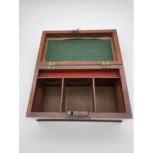 609 - MID 18TH CENTURY MAHOGANY RECTANGULAR TEA CADDY