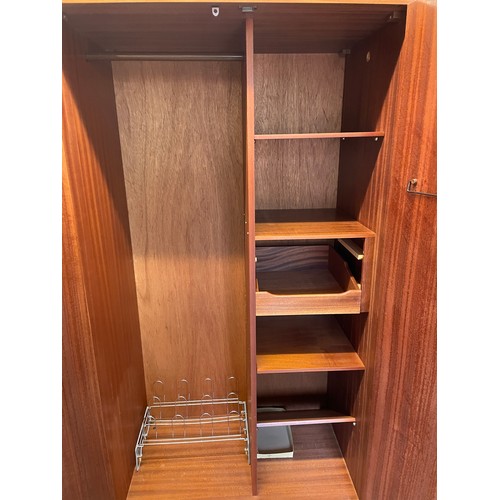 23 - 1970S G PLAN DOUBLE DOOR TEAK WARDROBE