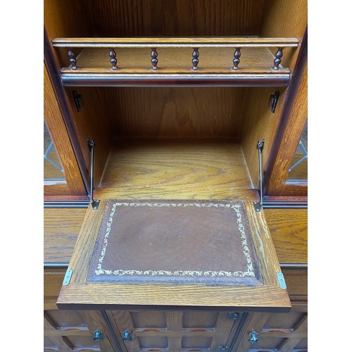 39 - OAK LEADED GLAZED DISPLAY DRESSER