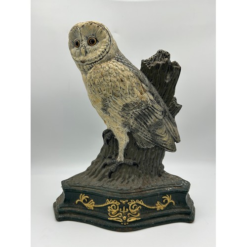 311 - PAINTED CAST IRON OWL DOOR STOP