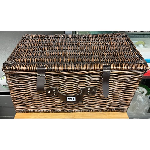 291 - WICKER PICNIC HAMPER