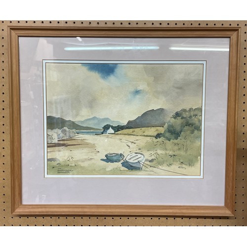 268 - IAN BUCHANAN-DUNLOP WATER COLOUR ENTITLED FROTH BY THE SEA FRAMED AND GLAZED