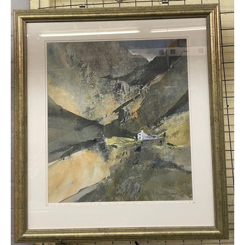 275 - MALCOLM EDWARDS RCA WATERCOLOUR GATHERING OF SHEEP SNOWDONIA