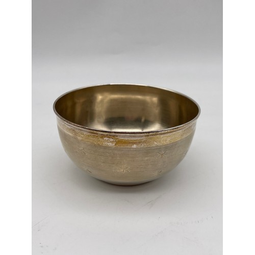 514 - UNMARKED WHITE METAL STARBURST BOWL 1.2OZ APPROX