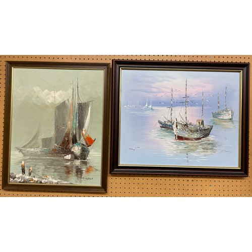 279 - TWO 20TH CENTURY OILS ONE ON BOARD, ONE ON CANVAS OF SEASCAPES