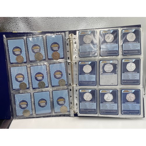 CHANGE CHECKER ALBUM OF COLLECTIBLE 50 PENCE PIECES WITH TRADING CARDS ...