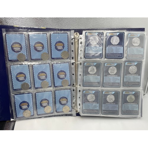 CHANGE CHECKER ALBUM OF COLLECTIBLE 50 PENCE PIECES WITH TRADING CARDS ...