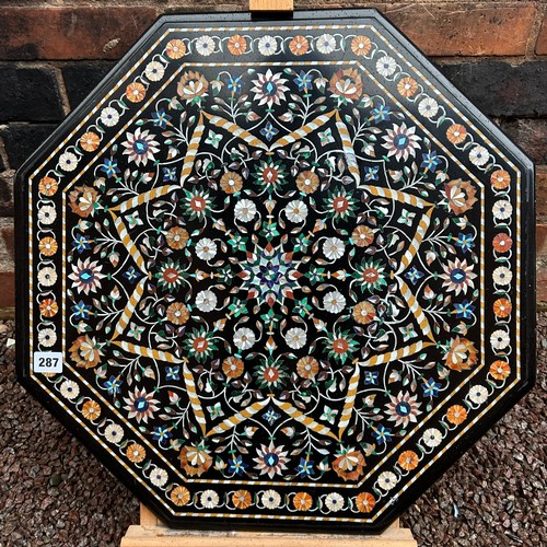 287 - OCTAGONAL PIETRA DURA MARBLE TABLE TOP