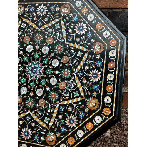 287 - OCTAGONAL PIETRA DURA MARBLE TABLE TOP