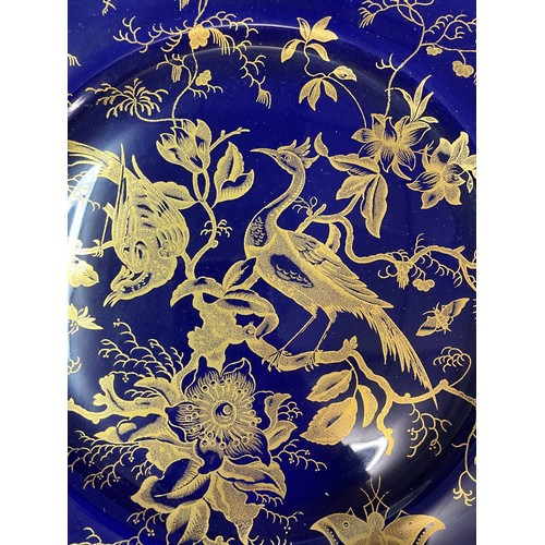 704 - BLUE GILDED DECORATIVE COALPORT PLATE WITH BOX