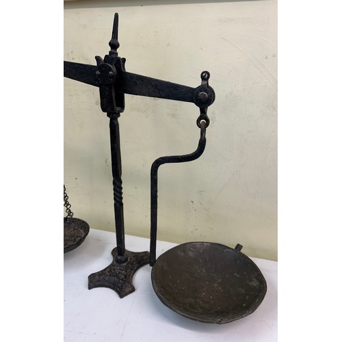 310 - WROUGHT IRON SET OF PAN SCALES