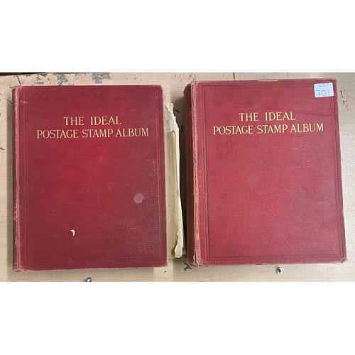 701 - TWO IDEAL POSTAGE STAMP ALBUMS STANLEY GIBBONS VOLUME ONE AND TWO