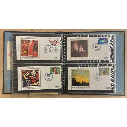 700 - BENHAM SILK FIRST DAY COVERS AND TWO POSTAGE STAMP ALBUMS GREAT BRITAIN